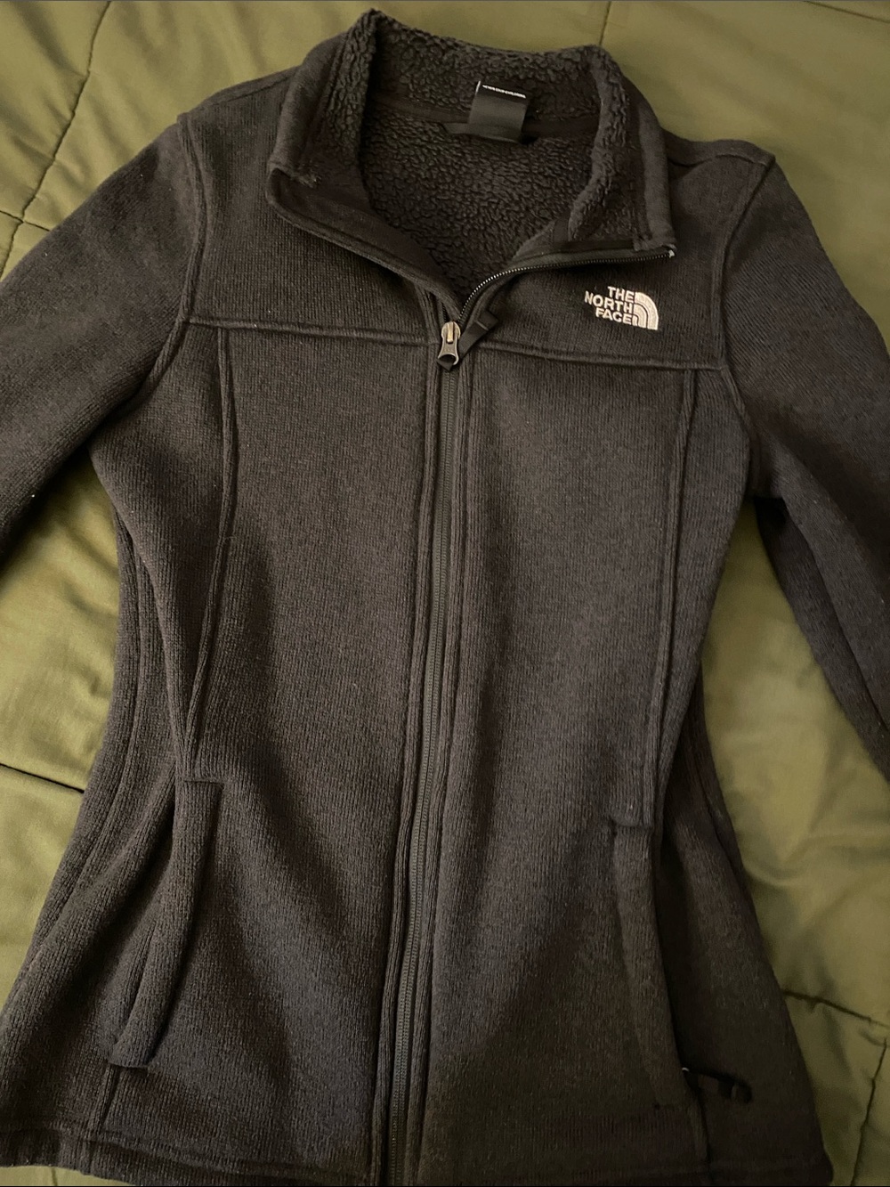 The North Face Women's Black Full-Zip Sherpa-Lined Jacket